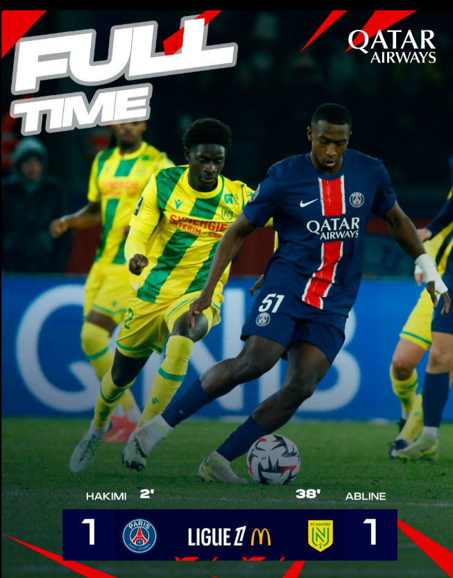 巴黎对阵南特，争取取得客场胜利